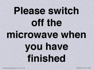 Please switch off the microwave when you have finished